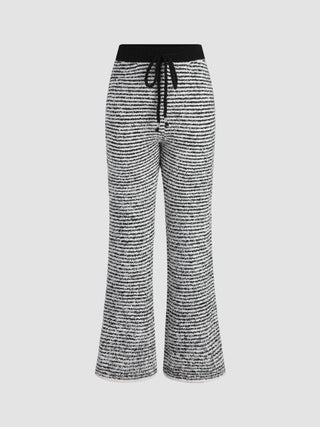 Thermal Striped Knotted Knitted Lounge Pants