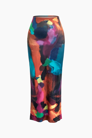 Tie Dye Maxi Skirt (XL / MULTICOLOR)