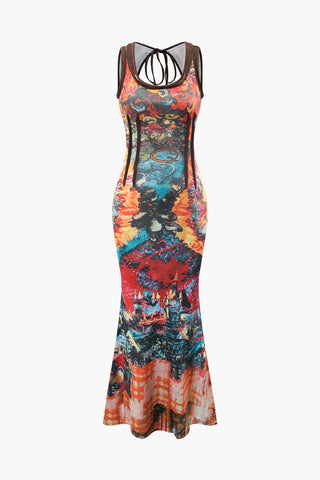 Tie Dye Tank Maxi Dress (M / MULTICOLOR)