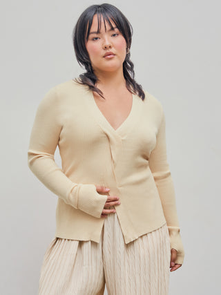 Time For Coffee Knitted Long Sleeve Top Curve & Plus