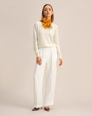 Timeless Pleated Wide-Leg Dense Silk Trousers