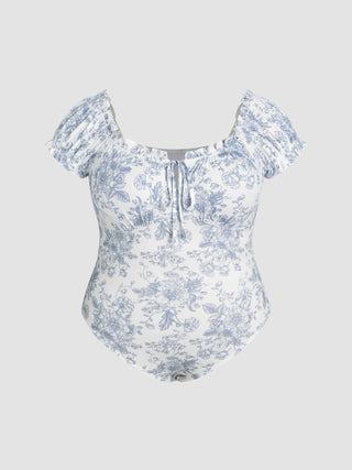 Toile de Jouy Rib Bodysuit Curve & Plus