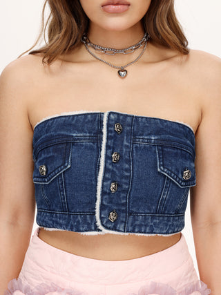 Total Diva Denim Tube Top