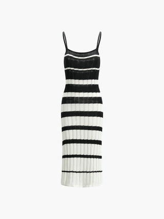 a black and white striped dress