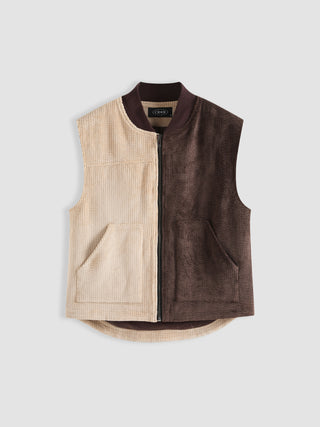 Two Tone Zip Up Vest