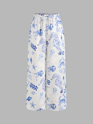 Under The Sea Straight Leg Trousers