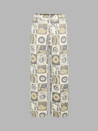 Unisex Gone Adventuring Patterned Wide Leg Jeans