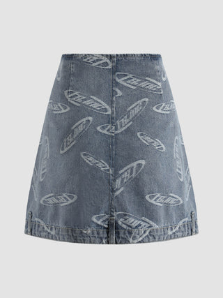 Upside Down Denim Skirt