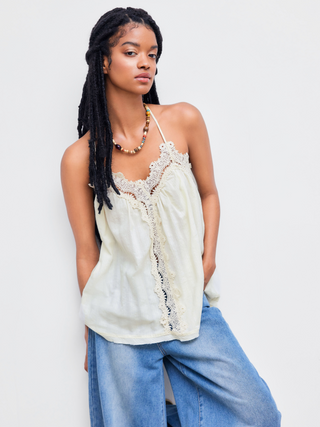 V-neck Ruffle Cami Crop Blouse