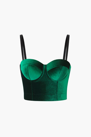 Velvet Bustier Cami Top (S / JADE)