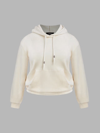 Velvet Drawstring Hoodie Curve & Plus