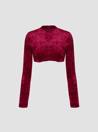 Velvet Solid Crop Top