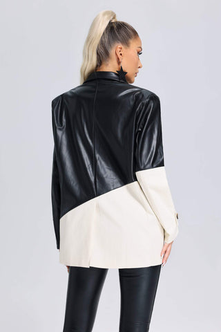 Verze Patchwork Eco Leather Blazer