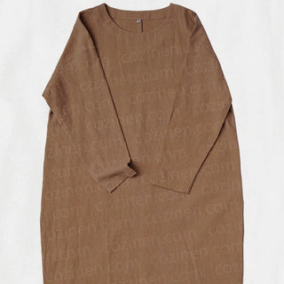 Wabi-sabi Long-sleeved Cotton Linen Dress