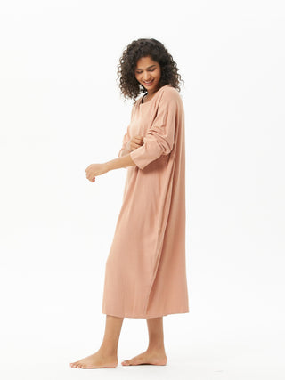 Wabi-sabi Long-sleeved Cotton Linen Dress