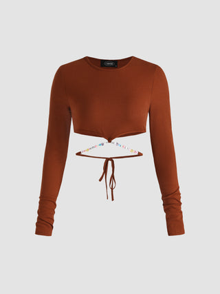 Waist Tie Long Sleeve Tee