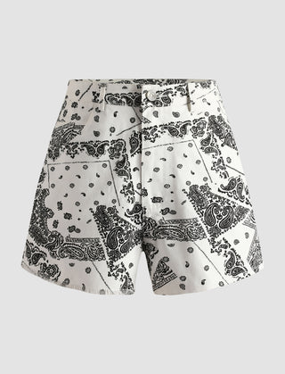 Wander In Garden Paisley Mini Shorts