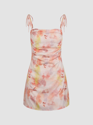 Watercolor Tie Shoulder Cami Dress