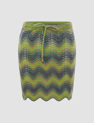 Wave Knitted Mini Skirt