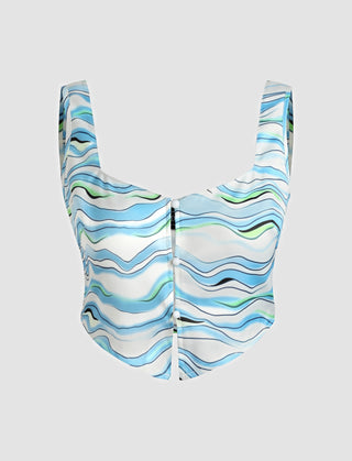 Wave On The Pond Crop Top