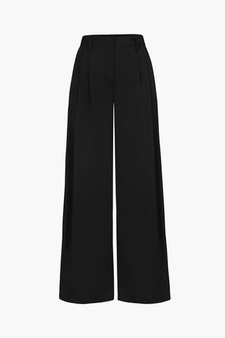 Wide Leg Suit Pants (M / BLACK)