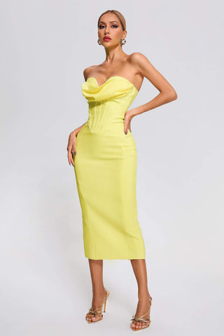 Winify Strapless Midi Bandage Dress