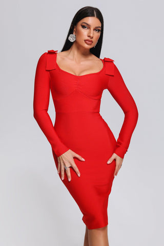 Winnie Midi Bandage Dress (M / Red)