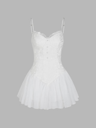 Winter White Ballet Skirt Mini Dress