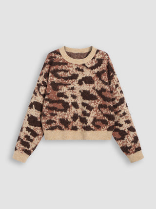 Wool-blend Animal Graphic Knitted Long Sleeve Top