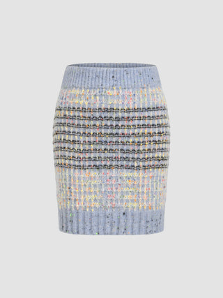 Wool-blend Chunky Cable Knit Mini Skirt