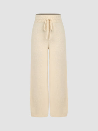 Wool-blend Elastic Waist Knit Pants