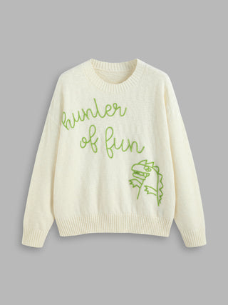 Wool-blend Hunter Of Fun Dinosaur Graphic Sweater