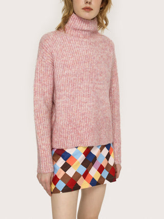 Wool-blend Soft Pink Knitted Turtleneck