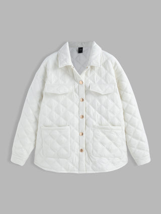 Woven Solid Button Up Jacket