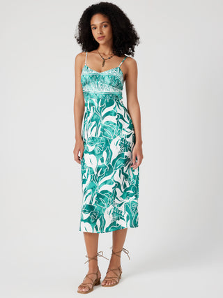 Woven V-neck Floral All Over Print Maxi Dress