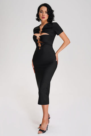 Yulia Midi Bandage Dress (S / Black)